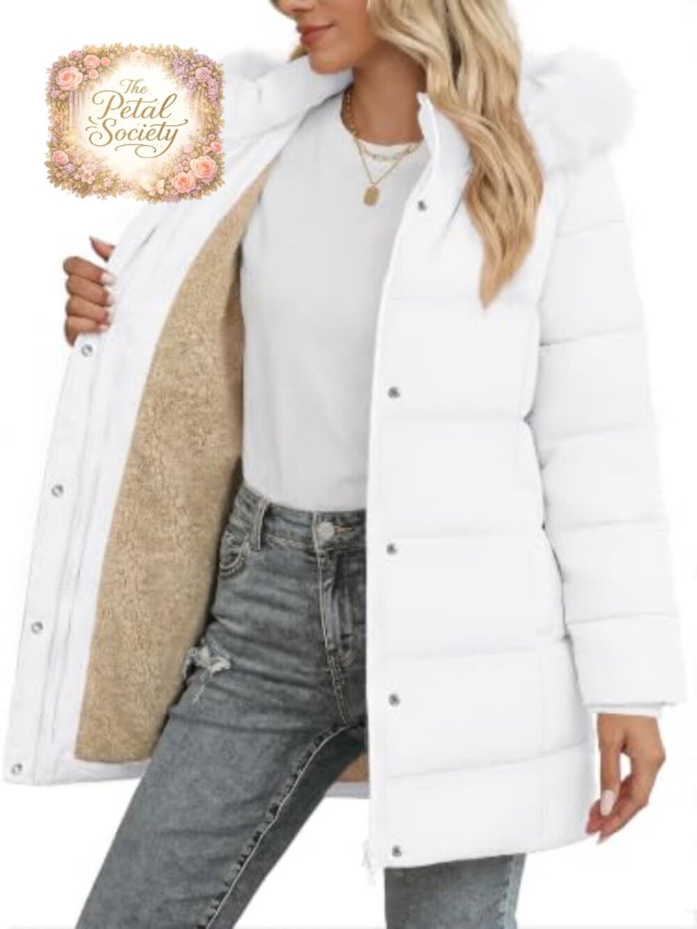 Womens Long Winter Puffer Coat Sherpa Fleece Lined Hooded Parka Quilted
